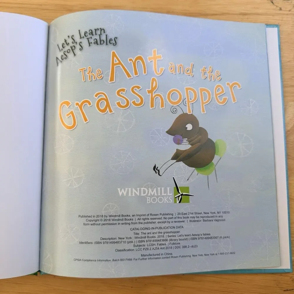 The Ant and the Grasshopper Lets Learn Aesops Fables Hardcover Library Binding